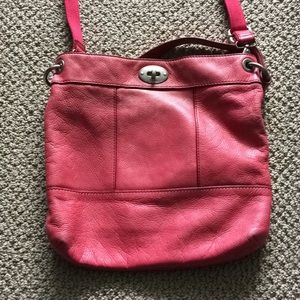 Fossil Crossbody Purse in coral